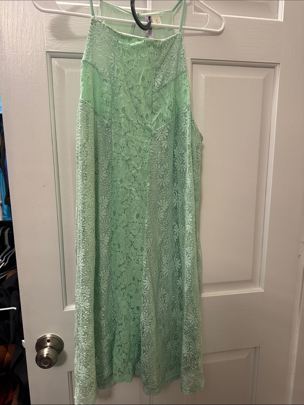 Mint Lace Halter Dress - Unbranded